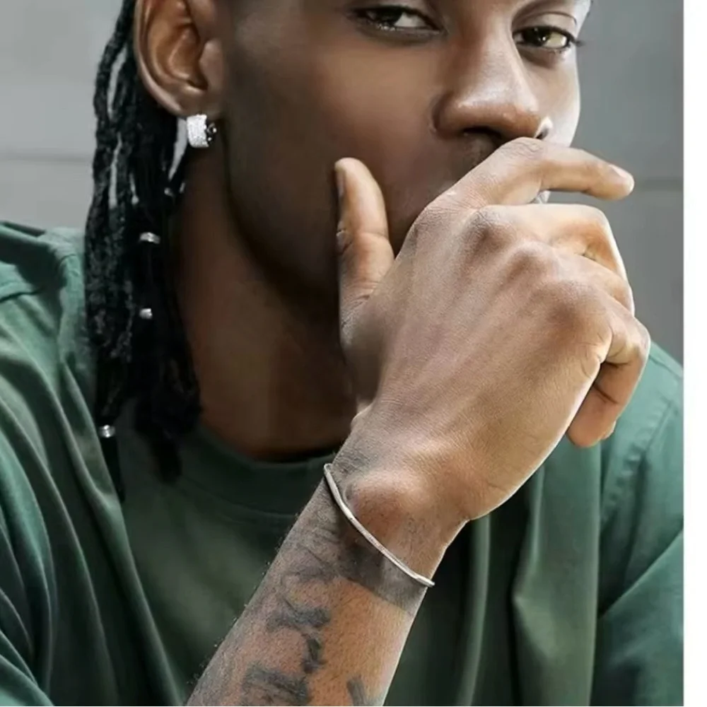 Snake Chain Bracelet for Men Hip Hop Simple Bracelet 7.5”